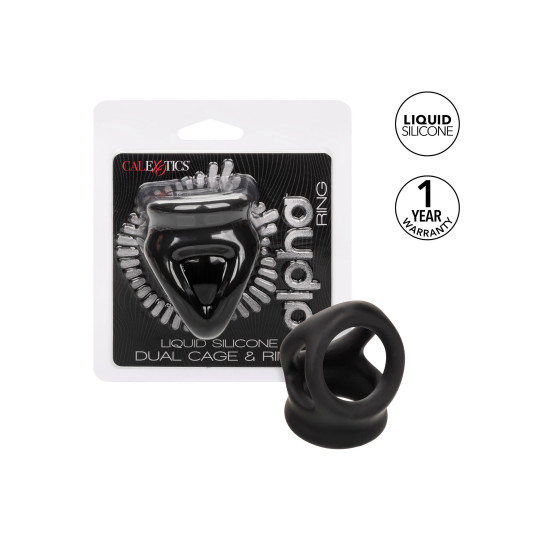 Пенис ринг-клетка Alpha Liquid Silicone Dual Cage CalExotics Пенис ринг-клетка Alpha Liquid Silicone Dual Cage CalExotics