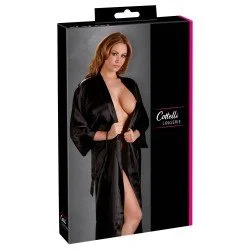Сатенено кимоно - черно L/XL