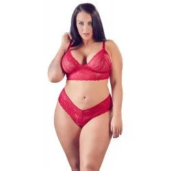 Комплект 2 части бельо, червено - 3XL