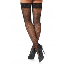 Чорапи L/XL черна мрежа и дантела Fishnet Hold Ups H004