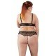 Комплект отворен сутиен и прашка Cottelli CURVES Комплект отворен сутиен и прашка Cottelli CURVES
