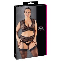 Комплект сутиен и прашка-колан за жартиери 3XL Cotelli