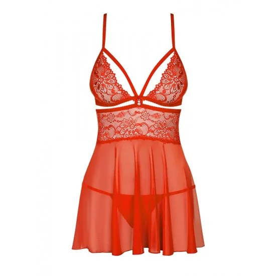 Комплект Babydoll 2 части червен L/XL