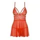 Комплект Babydoll 2 части червен L/XL