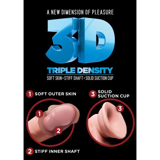 Дилдо 3D 8" с тройна плътност Дилдо 3D 8" с тройна плътност