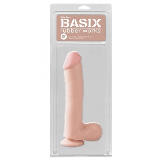 Дилдо с вакумна чашка 10" 
