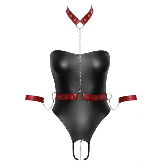 Боди кожен ефект Cotteli Bondage S