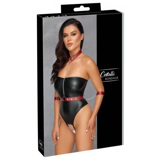 Боди кожен ефект Cotteli Bondage S